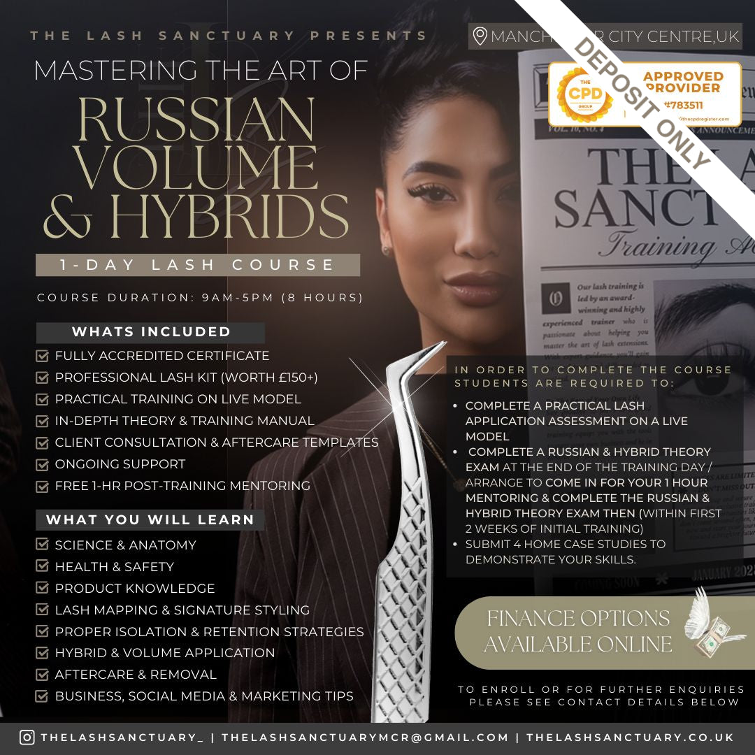 Intermediate lash training - Mastering the art of russian volume & hybrids (Deposit Only)