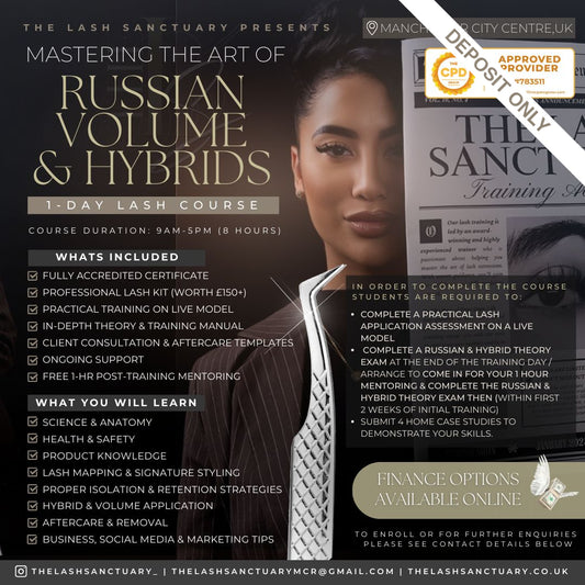 Intermediate lash training - Mastering the art of russian volume & hybrids (Deposit Only)